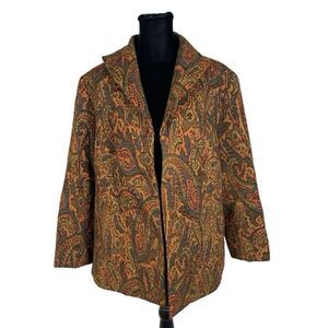 Vintage Doncaster Brown Paisley Woven Blazer - Women’s 14W